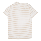TOMMY HILFIGER Womens Polo Shirt Beige Striped XL