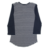 SUPERDRY Striped Womens T-Shirt Blue 3/4 Sleeve XS