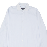 TOMMY HILFIGER Tailored Slim Fit Mens Shirt Blue Spotted Long Sleeve M