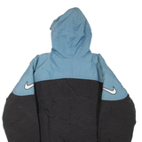 NIKE Womens Jacket Black Nylon Hooded Colourblock M
