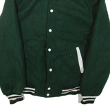 MAK & RID Mens Bomber Jacket Green Wool S
