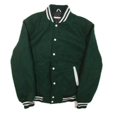 MAK & RID Mens Bomber Jacket Green Wool S