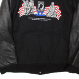 GAME Mens Jacket Black Leather Wool USA XL