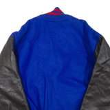 TM ATHLETICS USA Mens Jacket Black Leather Wool Colourblock XL