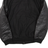 NORTH END Mens Jacket Black Leather Wool M