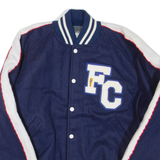 FC Mens Jacket Blue Leather Wool L