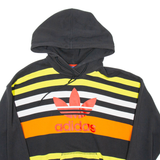 ADIDAS STRIPED Womens Black Hoodie UK 10