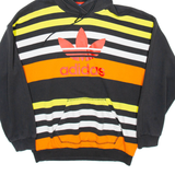 ADIDAS STRIPED Womens Black Hoodie UK 10