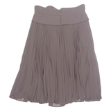 REISS Womens Pleated Skirt Brown Knee Length UK 6