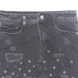 ZARA Womens Mini Skirt Black Short Denim S