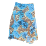 Stretch Womens Flare Skirt Blue Knee Length Floral M