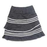 REISS Womens Skater Skirt Black Short Silk UK 6