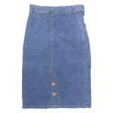 Womens Straight Skirt Blue Knee Length Denim XXS