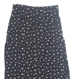H&M Womens A-Line Skirt Black Knee Length Floral UK 8