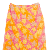EDU CARE Womens A-Line Skirt Orange Midi Floral M