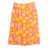 EDU CARE Womens A-Line Skirt Orange Midi Floral M