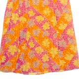 EDU CARE Womens A-Line Skirt Orange Midi Floral M