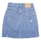 LEVI'S Premium E Womens Straight Skirt Blue Short Denim XS