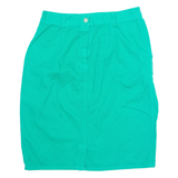YARELL Womens Pencil Skirt Green Knee Length 90s Denim UK 16