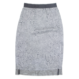 DKNY Womens Straight Skirt Black Midi Crazy Pattern L