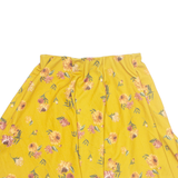 ZARA Womens Skater Skirt Yellow Short Floral S