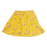 ZARA Womens Skater Skirt Yellow Short Floral S