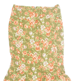 Womens Trumpet Skirt Green Midi Floral M