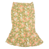 Womens Trumpet Skirt Green Midi Floral M