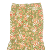Womens Trumpet Skirt Green Midi Floral M