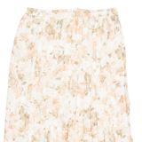 Womens Pleated Skirt Cream Knee Length Floral M