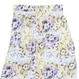 Womens A-Line Skirt Blue Knee Length Floral M