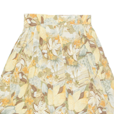 Womens Pleated Skirt Beige Midi Viscose Floral L