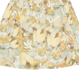 Womens Pleated Skirt Beige Midi Viscose Floral L