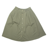 CLAUS Womens A-Line Skirt Green Midi UK 14