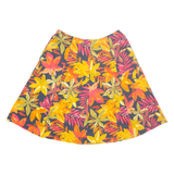 Womens A-Line Skirt Orange Knee Length Floral M