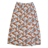 Womens A-Line Skirt Grey Long Floral M