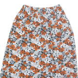 Womens A-Line Skirt Grey Long Floral M