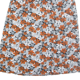 Womens A-Line Skirt Grey Long Floral M