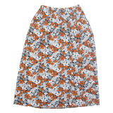 Womens A-Line Skirt Grey Long Floral M