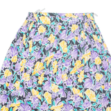 Womens A-Line Skirt Purple Midi Viscose Floral M