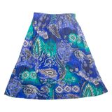 Womens A-Line Skirt Blue Knee Length Paisley S
