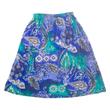 Womens A-Line Skirt Blue Knee Length Paisley S