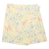 DONNELLY Womens Wrap Skirt Yellow Knee Length Floral UK 12