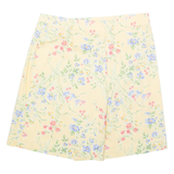 DONNELLY Womens Wrap Skirt Yellow Knee Length Floral UK 12