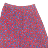 BRYN CONNELLY Womens A-Line Skirt Red Midi Corduroy Floral UK 10