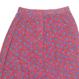 BRYN CONNELLY Womens A-Line Skirt Red Midi Corduroy Floral UK 10