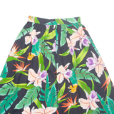 Womens A-Line Skirt Green Midi Floral XS
