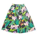 Womens A-Line Skirt Green Midi Floral XS