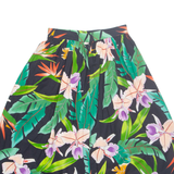 Womens A-Line Skirt Green Midi Floral XS
