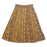 NORTON MCNAUGHTON Womens A-Line Skirt Orange Midi Paisley UK 10